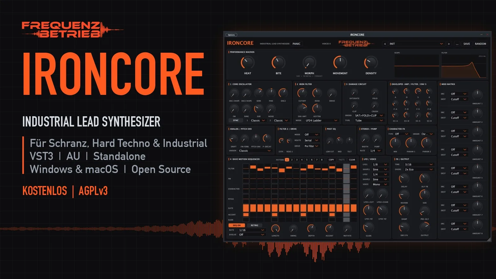 IRONCORE – Industrial Lead Synthesizer von Frequenzbetrieb